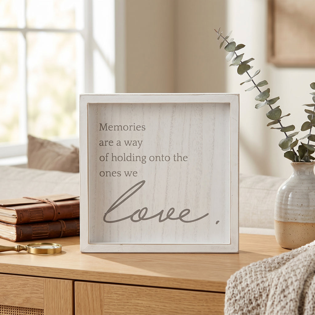 10" x 10" Wood Frame Sign - Memories | Remember When Collection