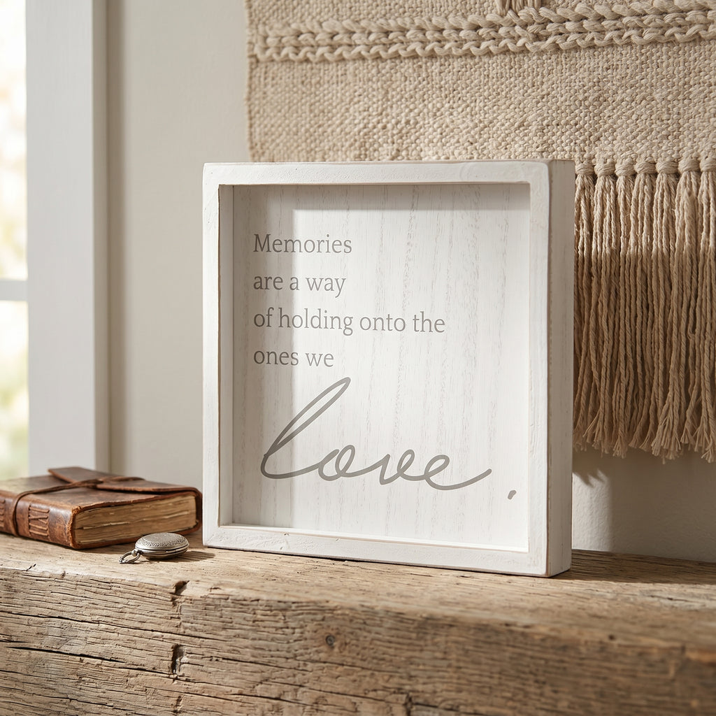 10" x 10" Wood Frame Sign - Memories | Remember When Collection