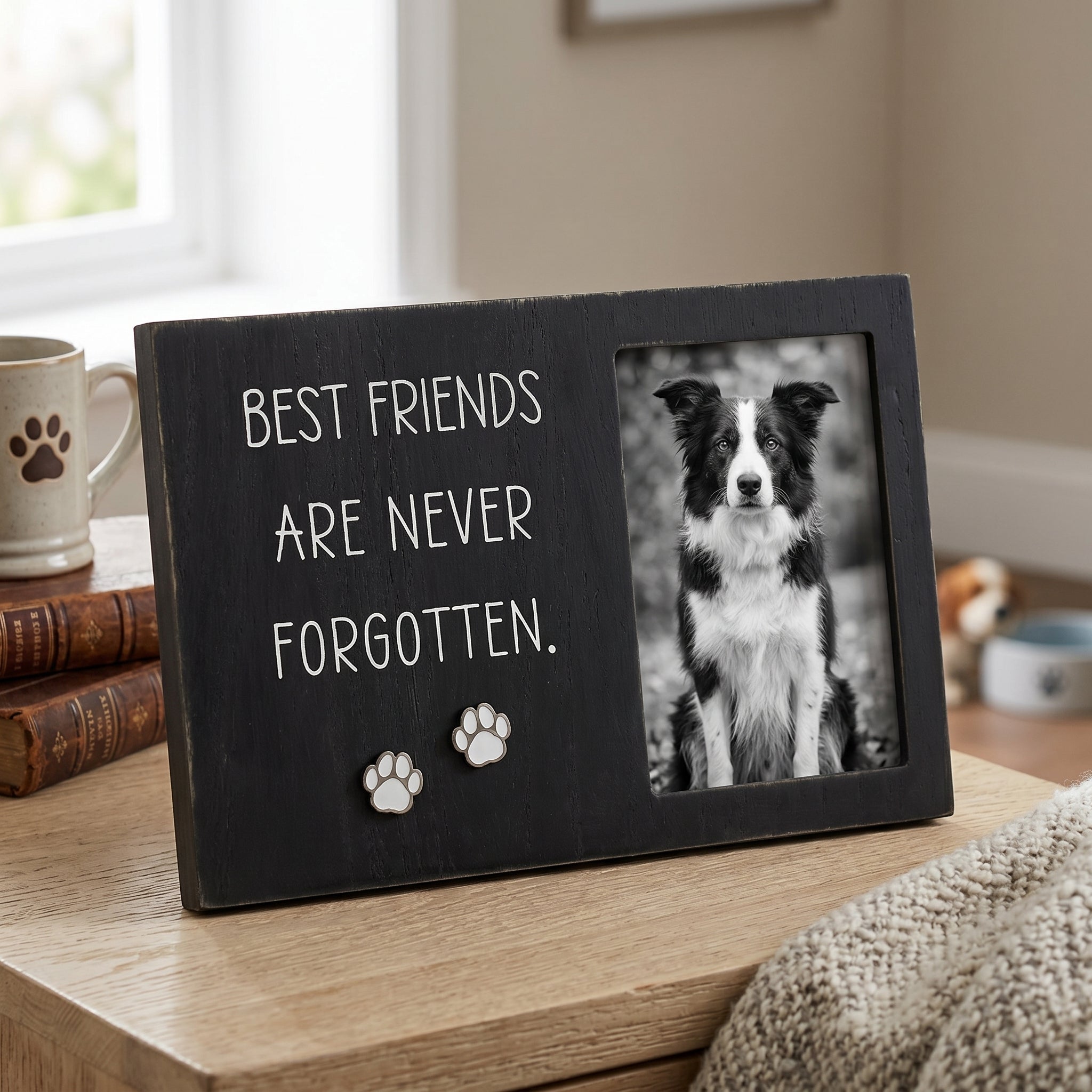 10" x 7" Wood Photo Frame - Best Friends Are Never Forgotten | Holds 4x6 Photo