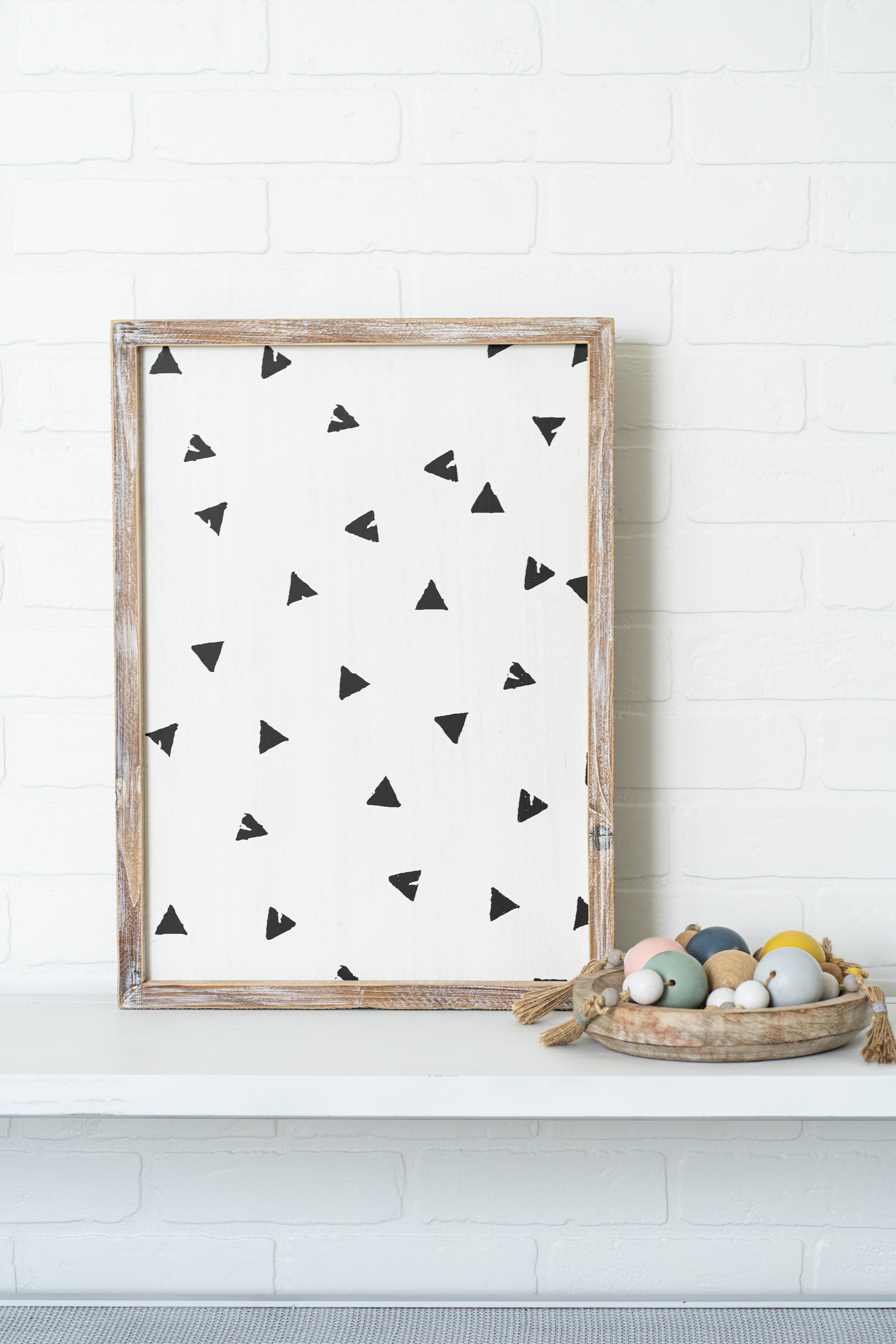 15" x 20" Reversible Wood Frame Sign - Elephant | White, Black and Blue