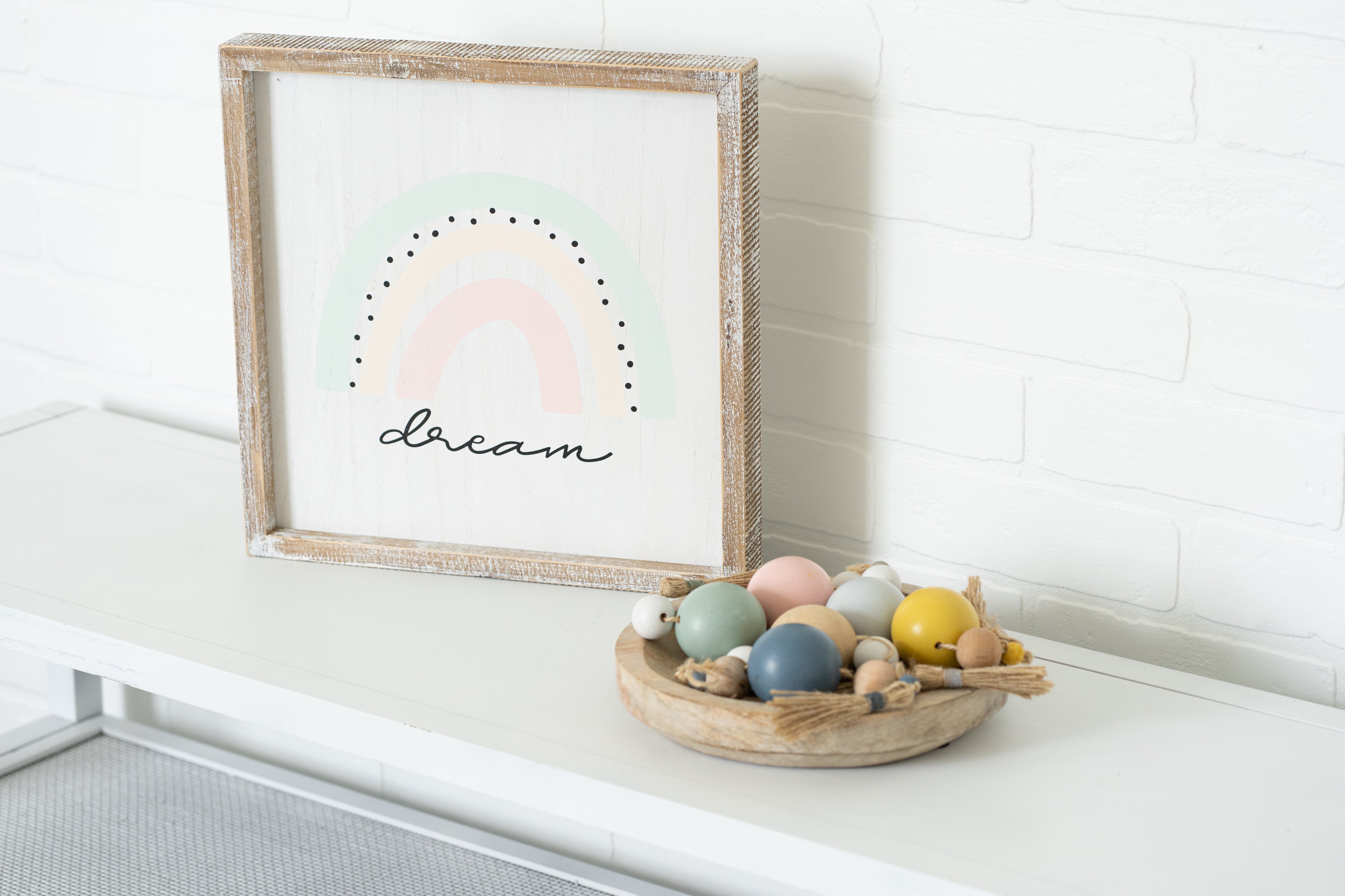 13" Reversible Wood Frame Sign - Dream | Animal Crackers Collection