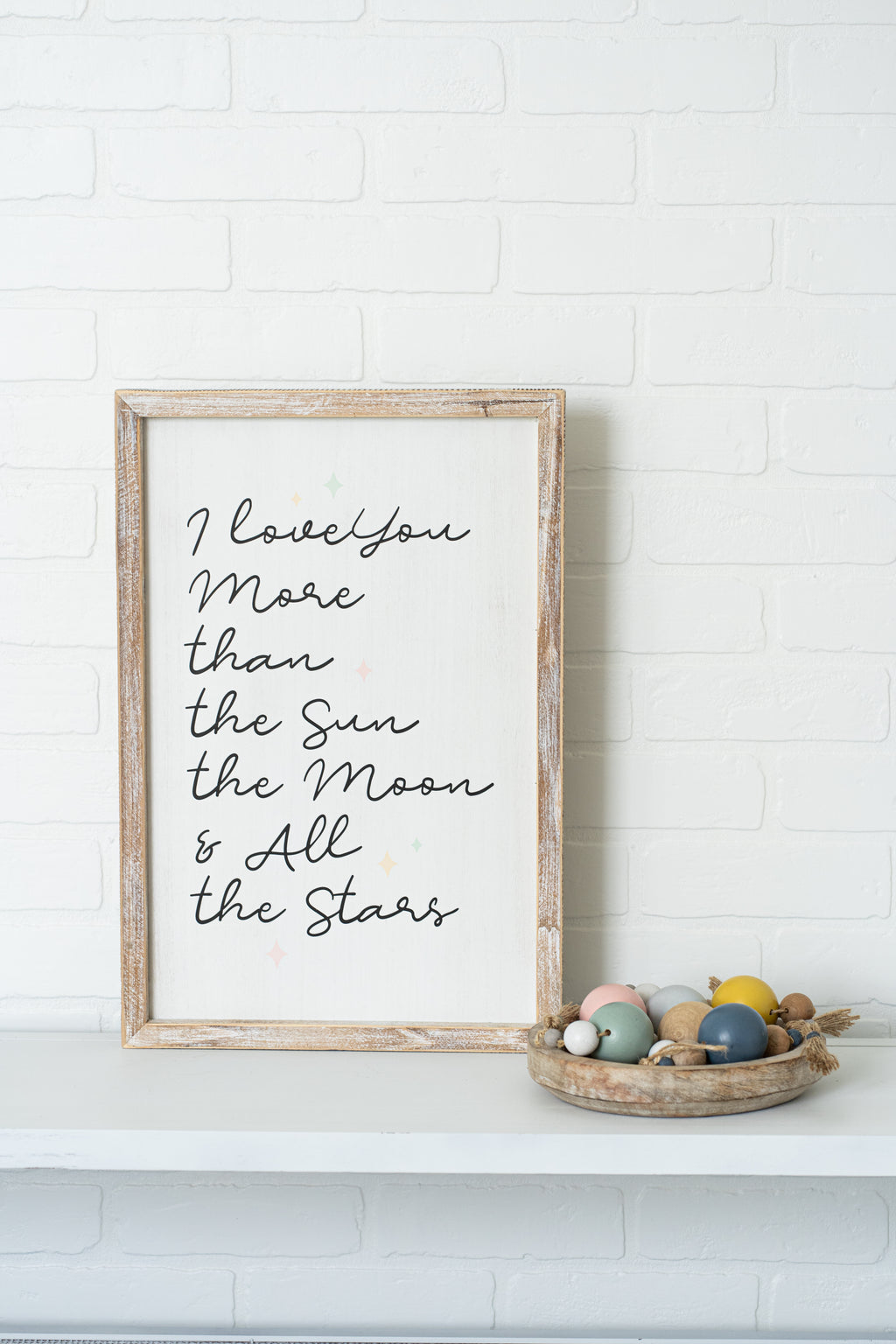 13" x 19" Reversible Wood Frame Sign - Brave/Stars