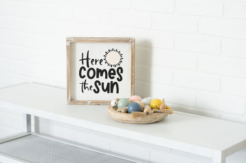 10" Reversible Wood Frame Sign - Sunshine/Sun