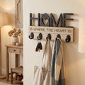 11" Wood Hook Board - Home Is Where The Heart Is | You and Me Collection