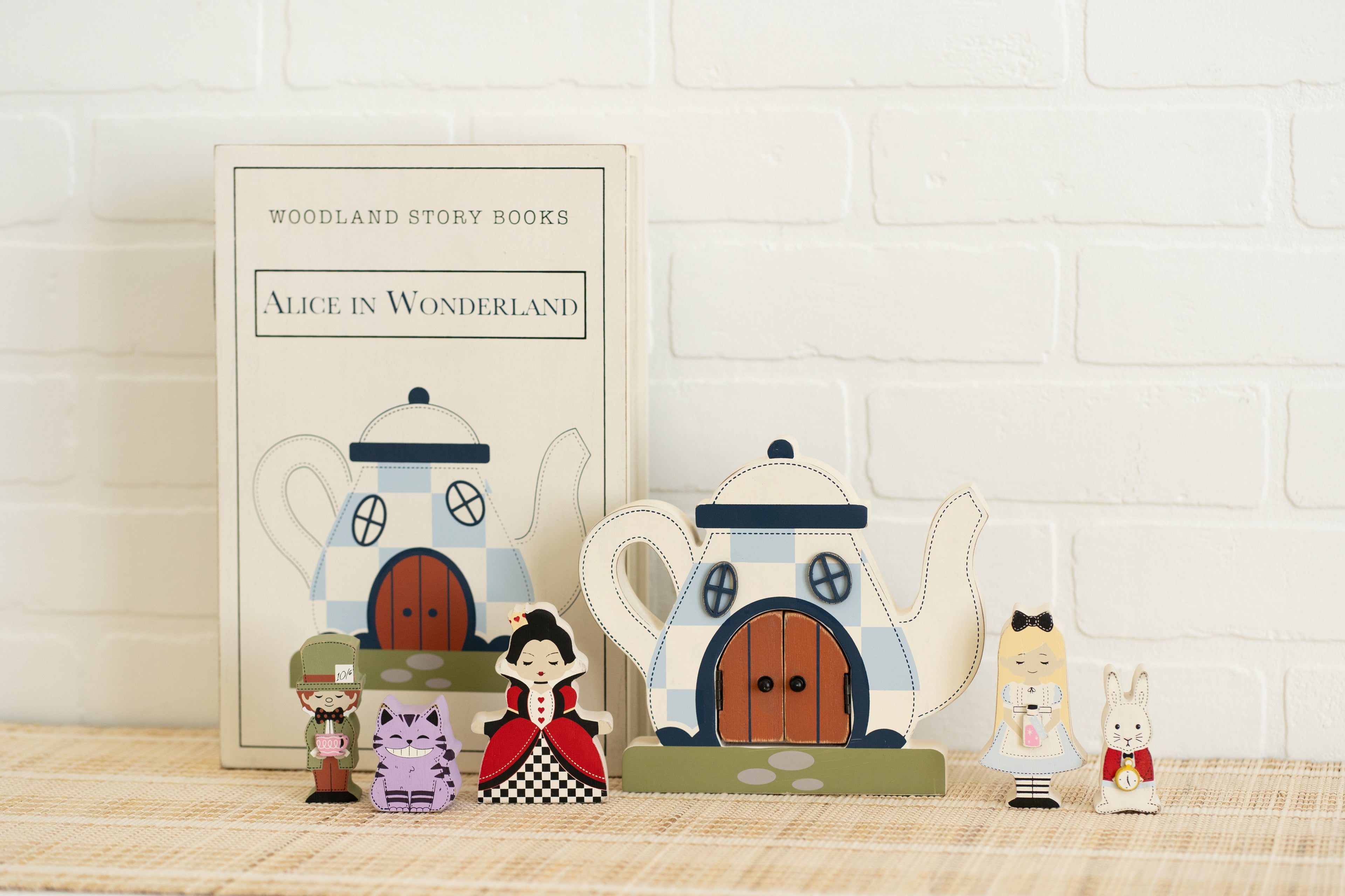 Wood Storybook Set - Alice in Wonderland | Woodland Story Books Collection (Set of 7)