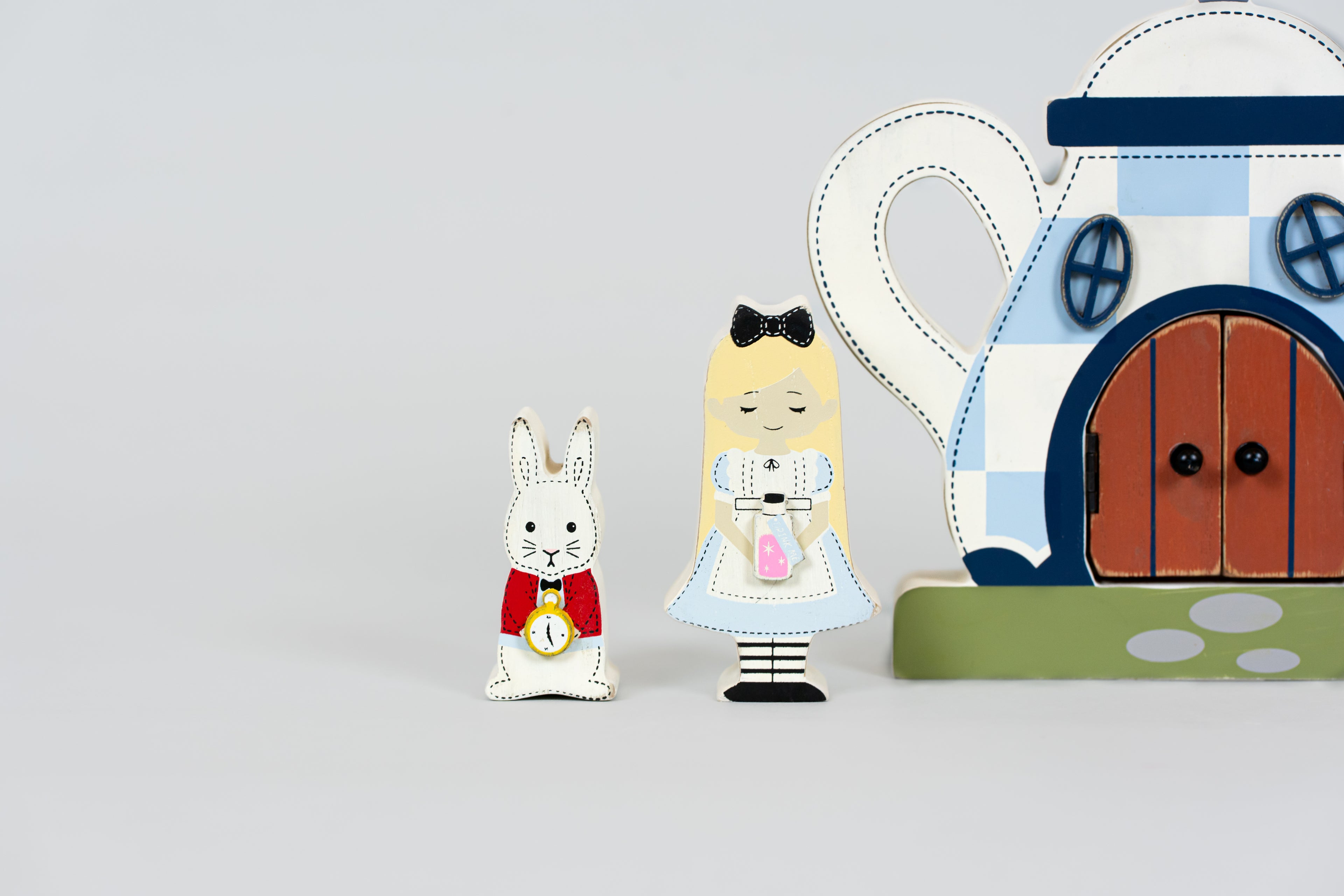 Wood Storybook Set - Alice in Wonderland | Woodland Story Books Collection (Set of 7)