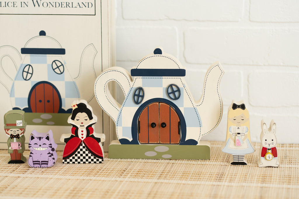 Wood Storybook Set - Alice in Wonderland | Woodland Story Books Collection (Set of 7)
