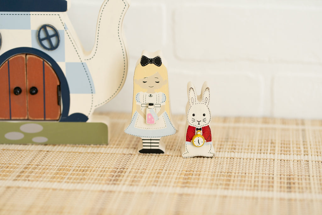 Wood Storybook Set - Alice in Wonderland | Woodland Story Books Collection (Set of 7)