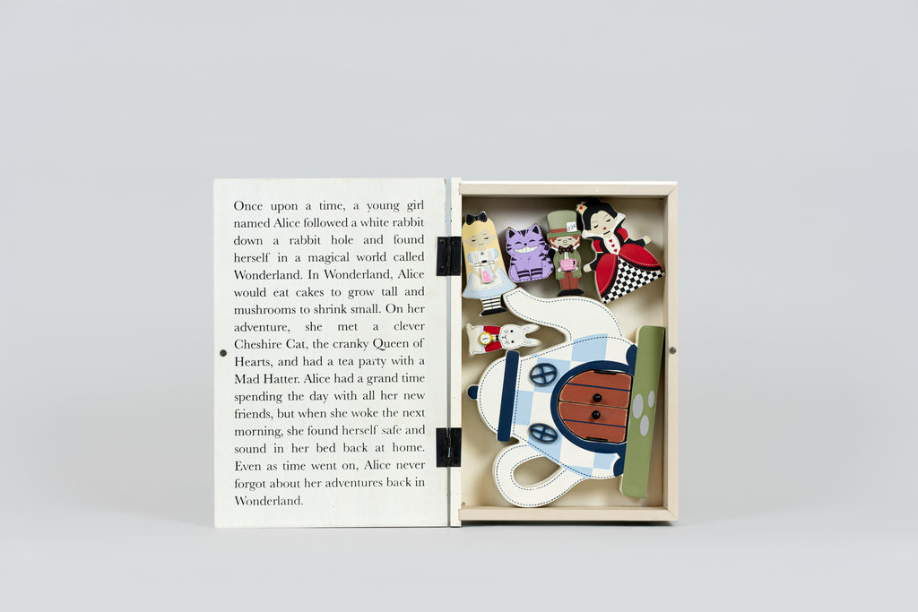 Wood Storybook Set - Alice in Wonderland | Woodland Story Books Collection (Set of 7)