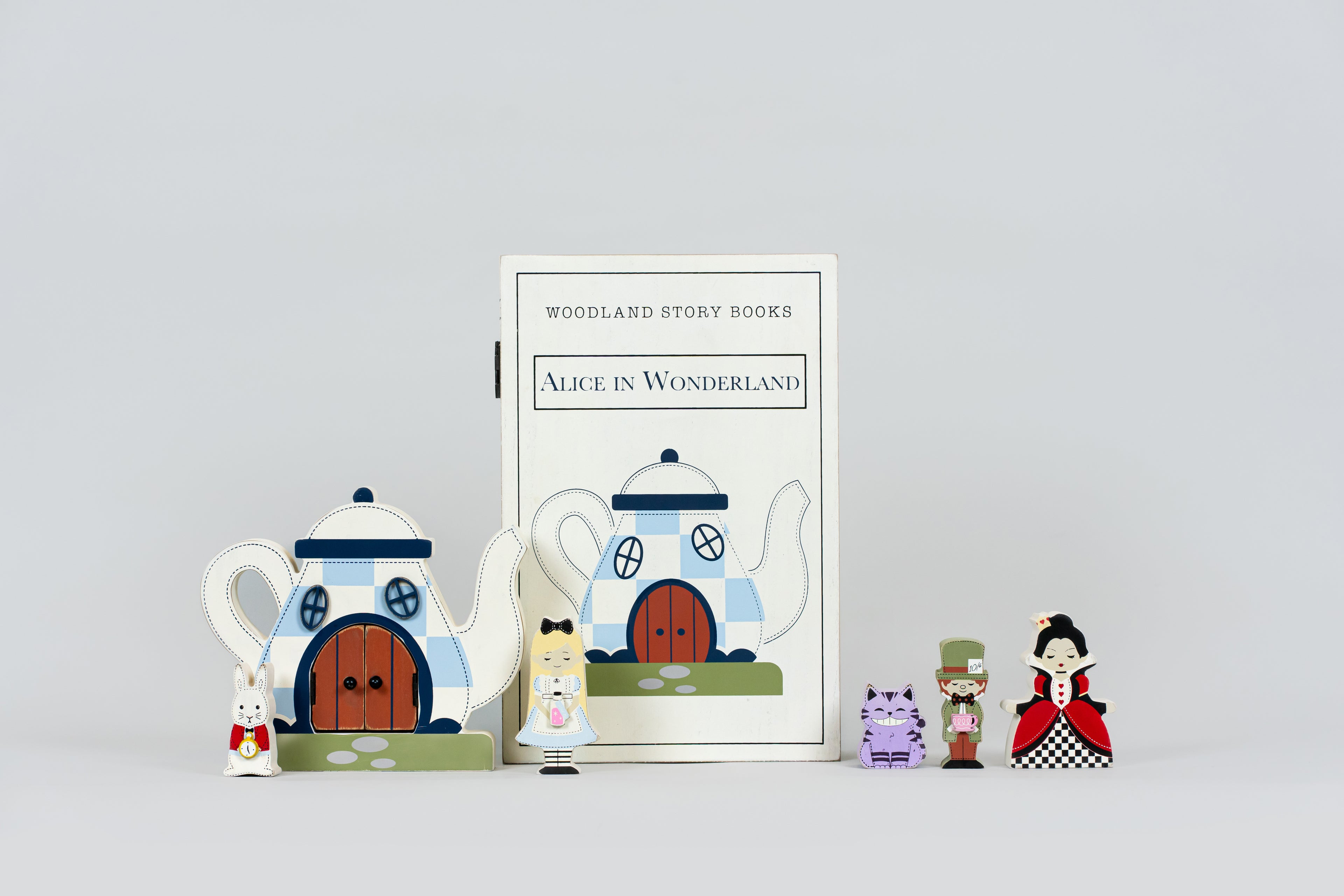Wood Storybook Set - Alice in Wonderland | Woodland Story Books Collection (Set of 7)