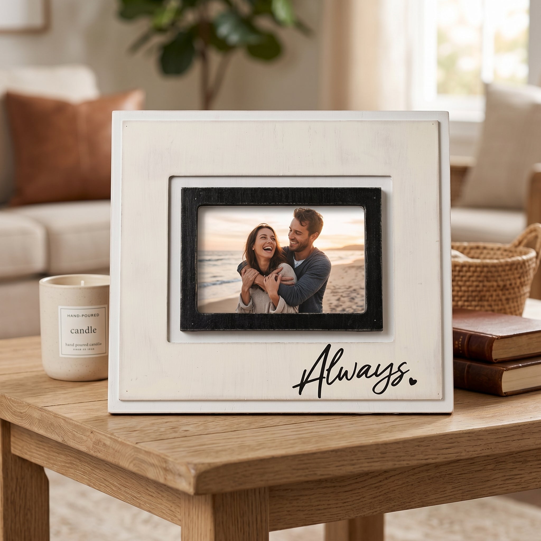12" x 10" Wood Photo Frame - Always | You and Me Collection | Holds 6x4 Photo