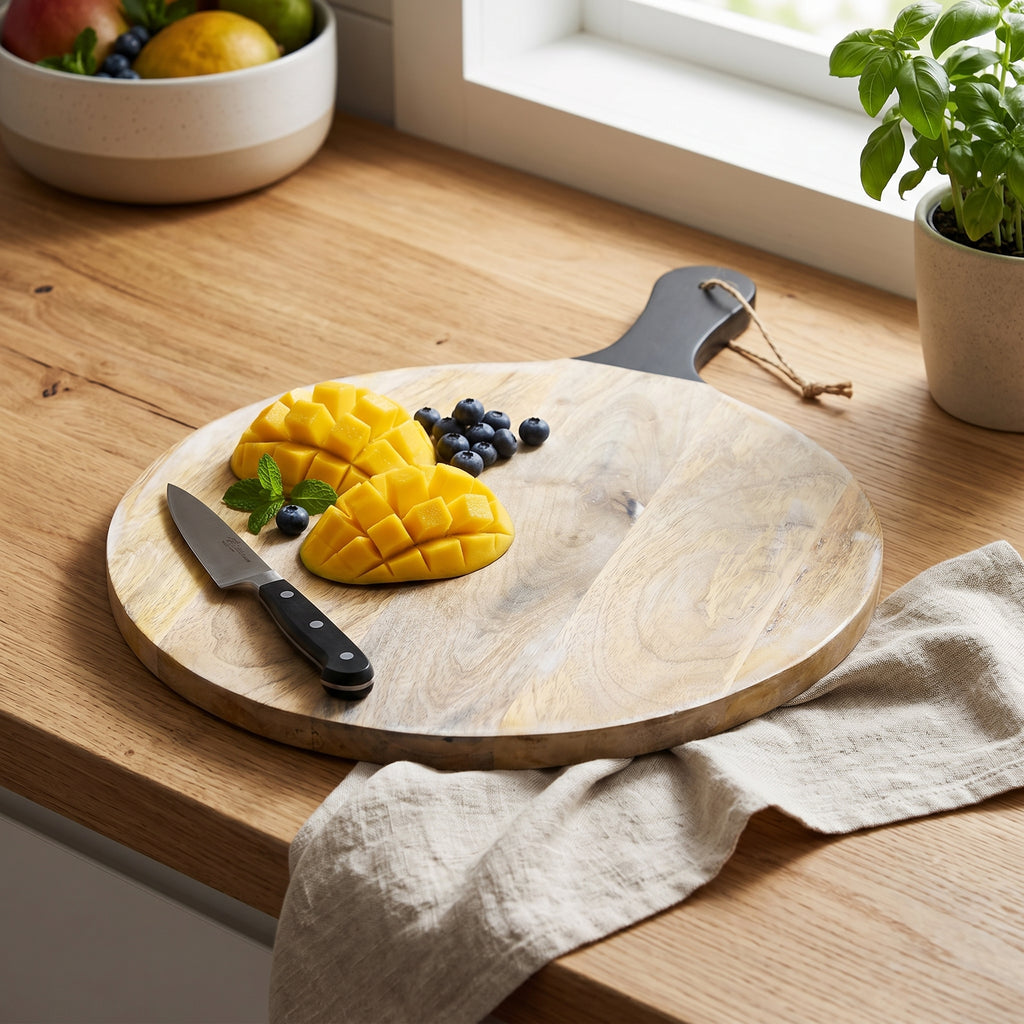 16" Mango Wood Chopping Board with Handle