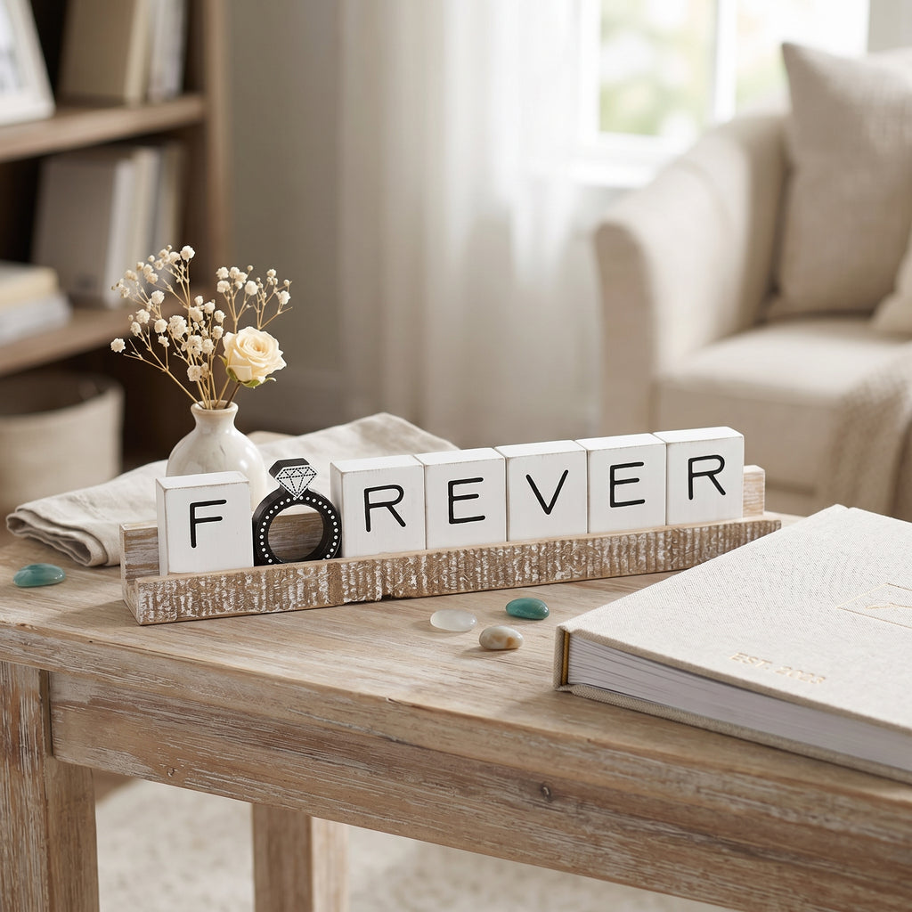 12" Wood Ledge Kit - Forever | White and Black | You and Me Collection