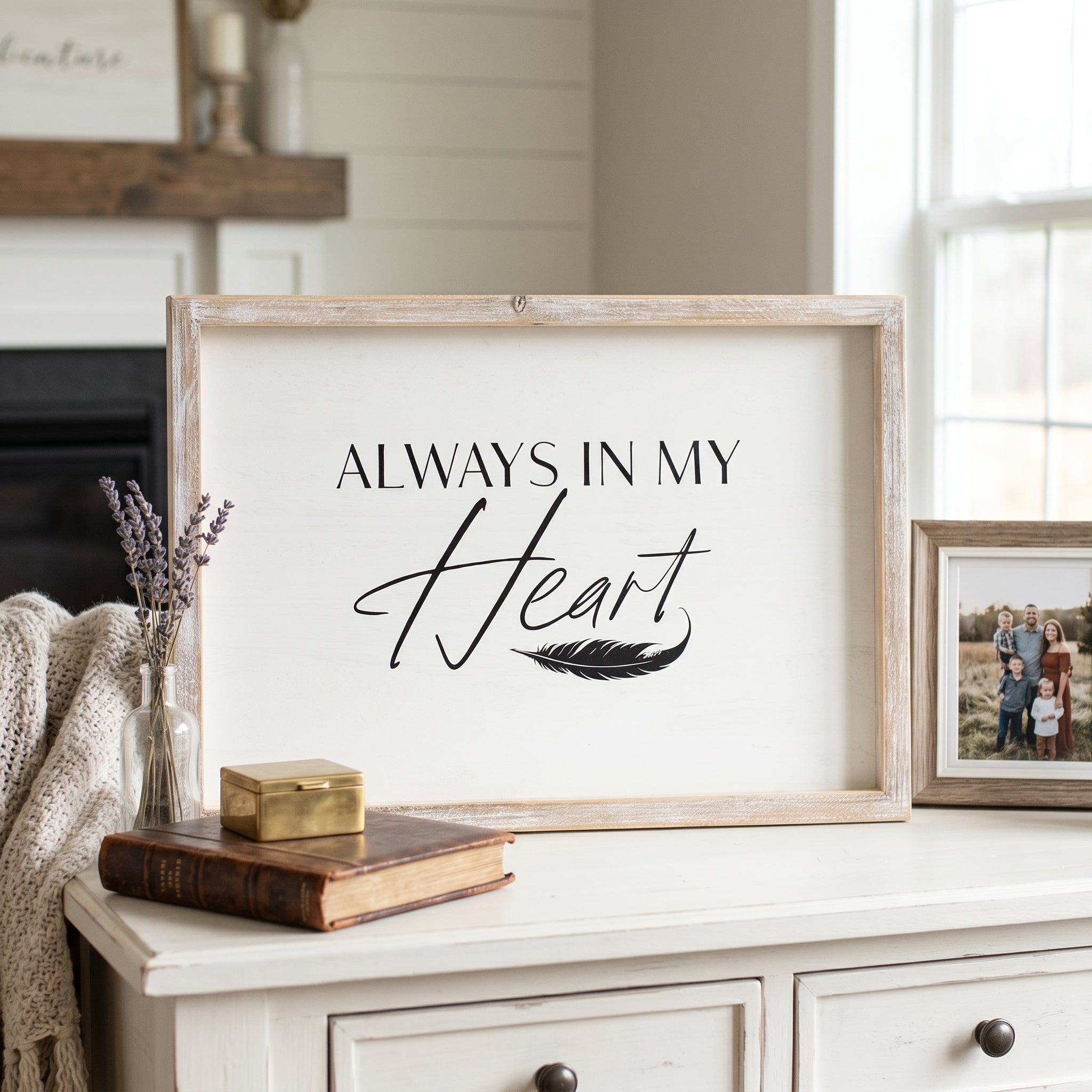14" x 10" Wood Frame Sign - Always In My Heart | Remember When Collection