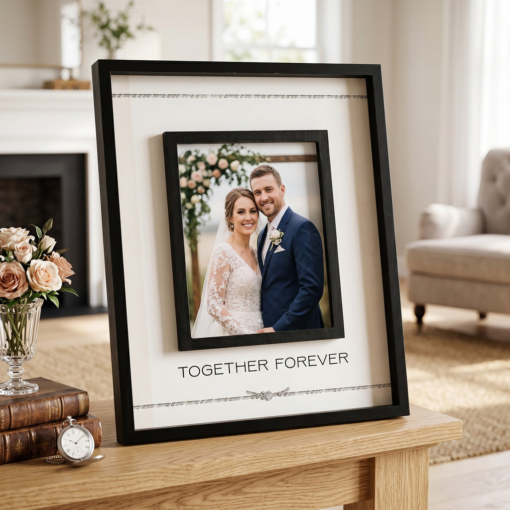 15" x 18" Wood Photo Frame - Together Forever | Holds 8x10 Photo | You and Me Collection