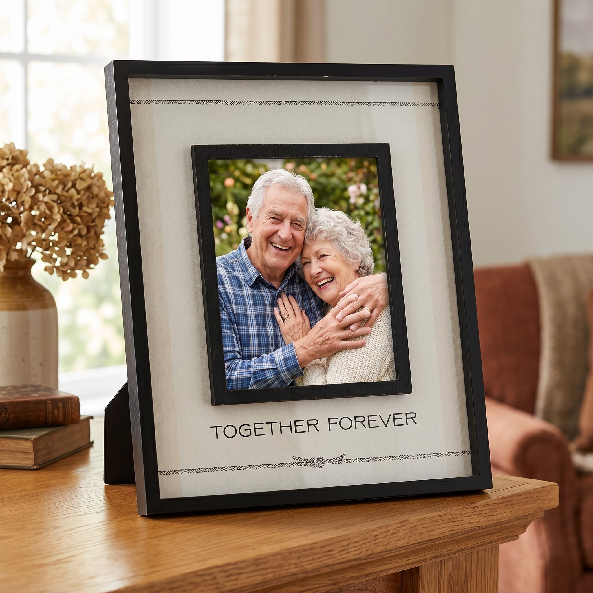 15" x 18" Wood Photo Frame - Together Forever | Holds 8x10 Photo | You and Me Collection
