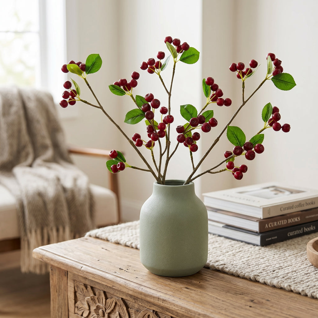 16" Faux Berry Clusters - Red