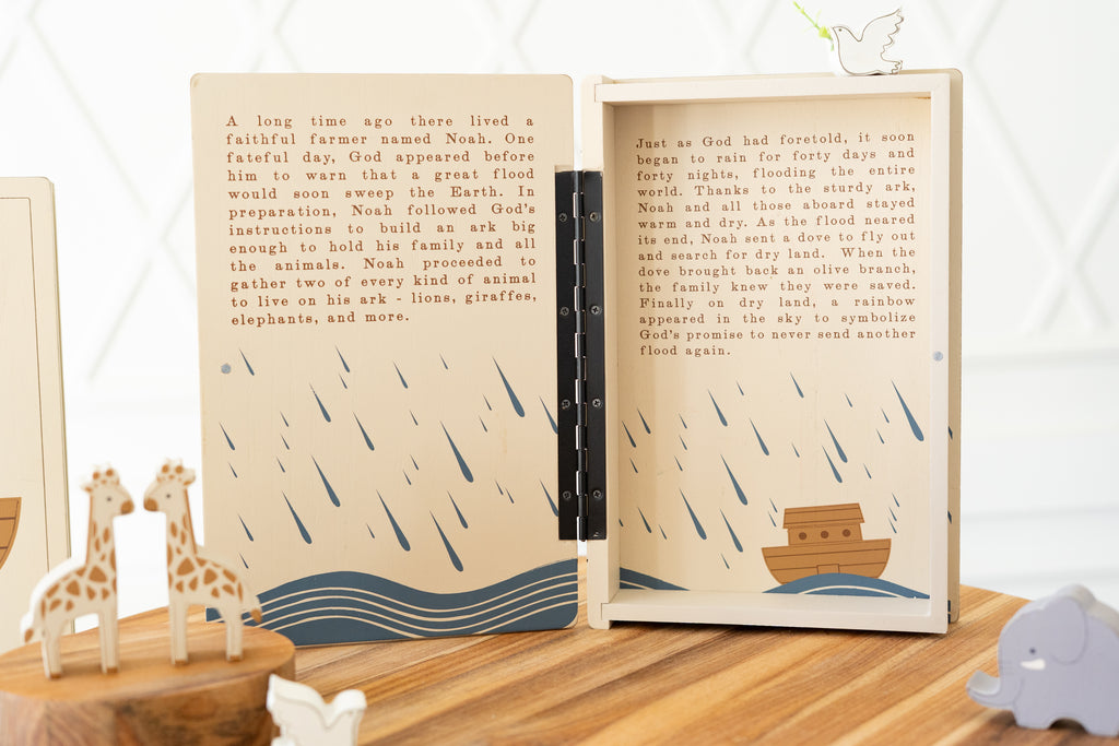 Wood Storybook Set - Noah's Ark | Woodland Story Books Collection (Set of 9)