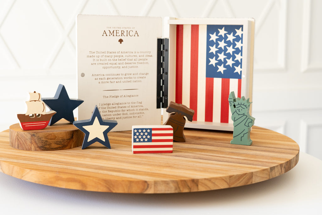 Wood Storybook Little Learners Set - America | Woodland Story Books Collection (Set of 7)
