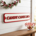 23" Wood Sign - Candy Cane Ln | Red and White