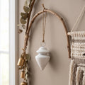 5” Wood Spindle Cutout Ornament - White