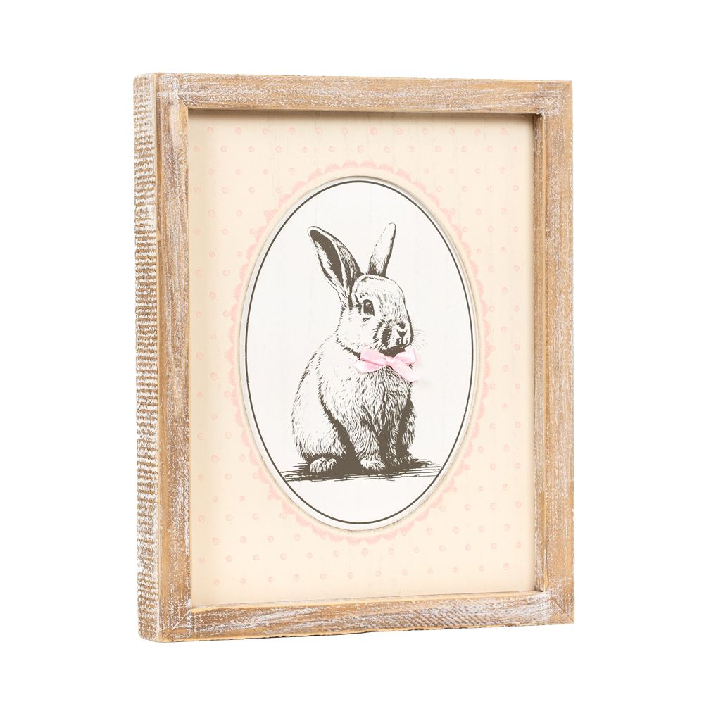 10" x 12" Reversible Wood Frame Sign - Tulip/Bunny | Bunnies and Blooms Collection