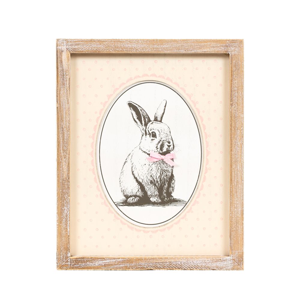 10" x 12" Reversible Wood Frame Sign - Tulip/Bunny | Bunnies and Blooms Collection