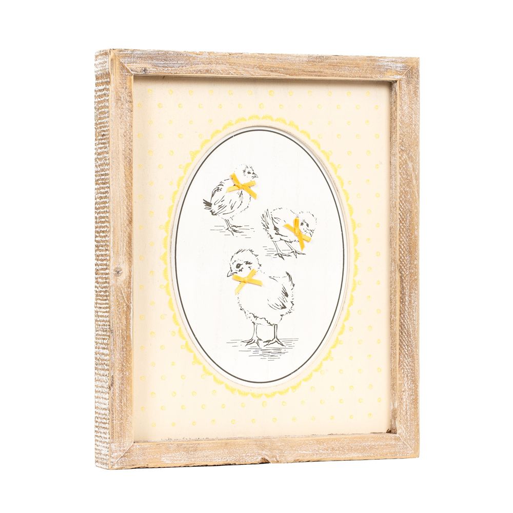 10" x 12" Reversible Wood Frame Sign - Daffodil/Chicks | Bunnies and Blooms Collection