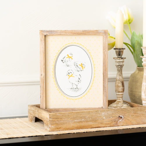 10" x 12" Reversible Wood Frame Sign - Daffodil/Chicks