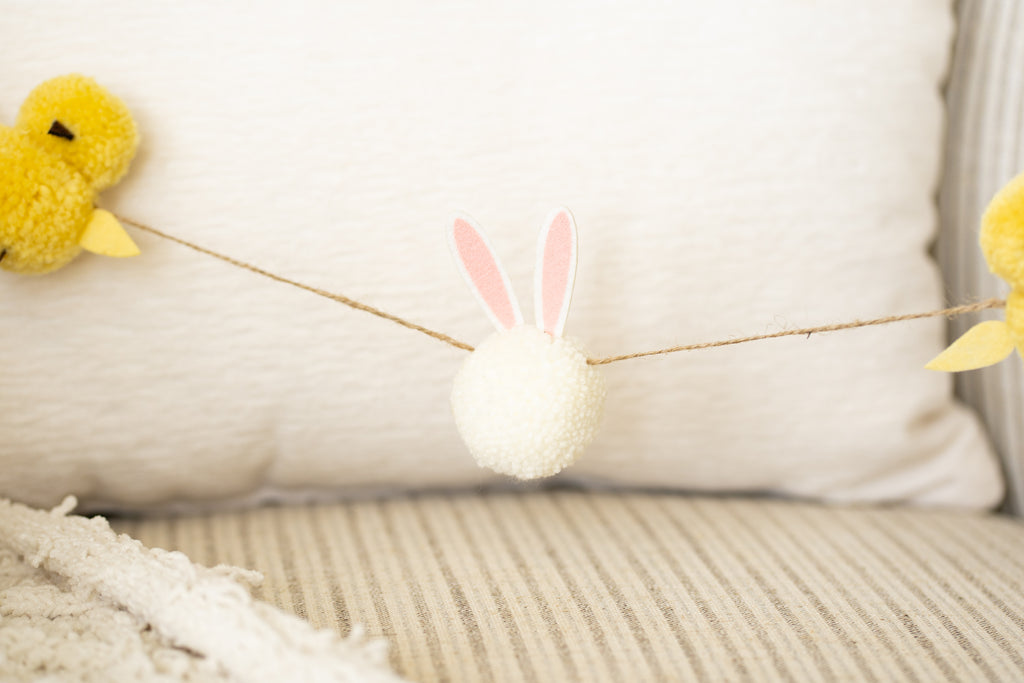 5ft Pom Pom Garland - Bunny and Chick | Bunnies and Blooms Collection