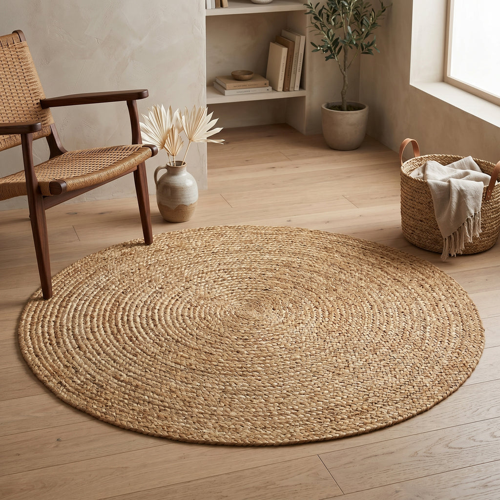 35" Jute Braided Rug - Natural
