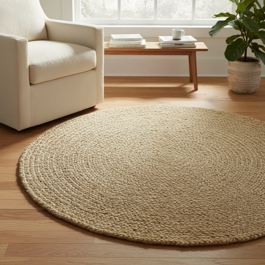 35" Jute Braided Rug - Natural