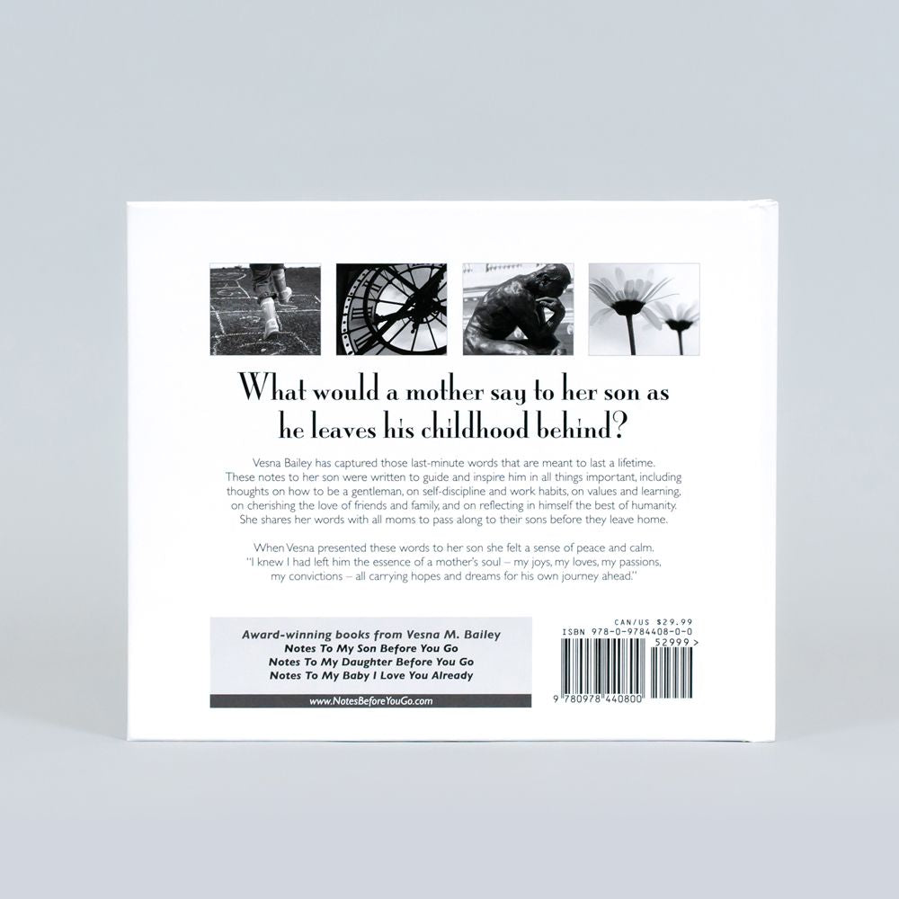 Hardcover Book - Notes To My Son Before You Go, by Vesna M. Bailey