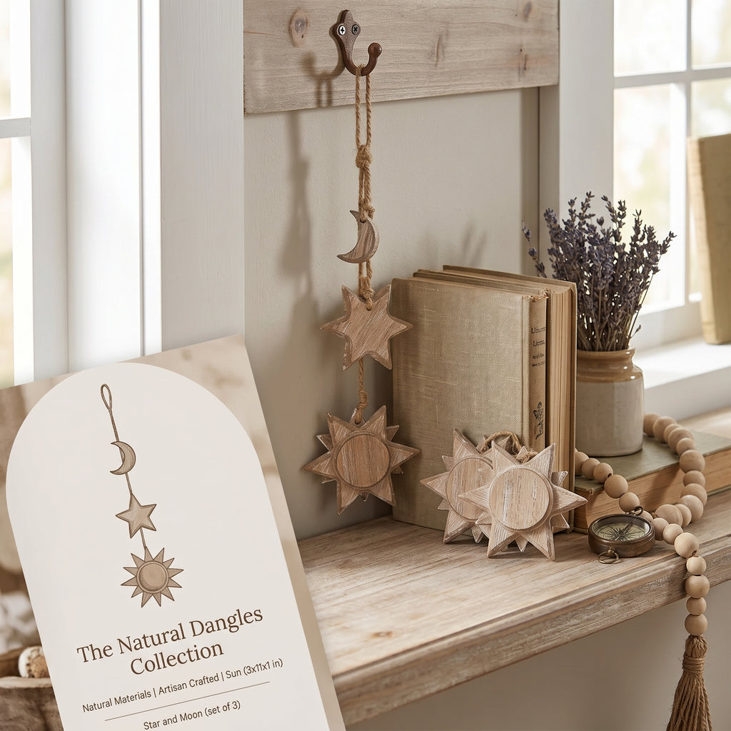 11" Natural Wood Sun Dangles - Dangles Collection