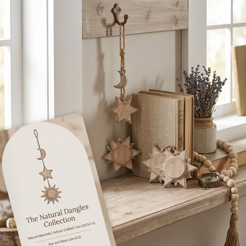 11" Wood Sun Dangles - Natural