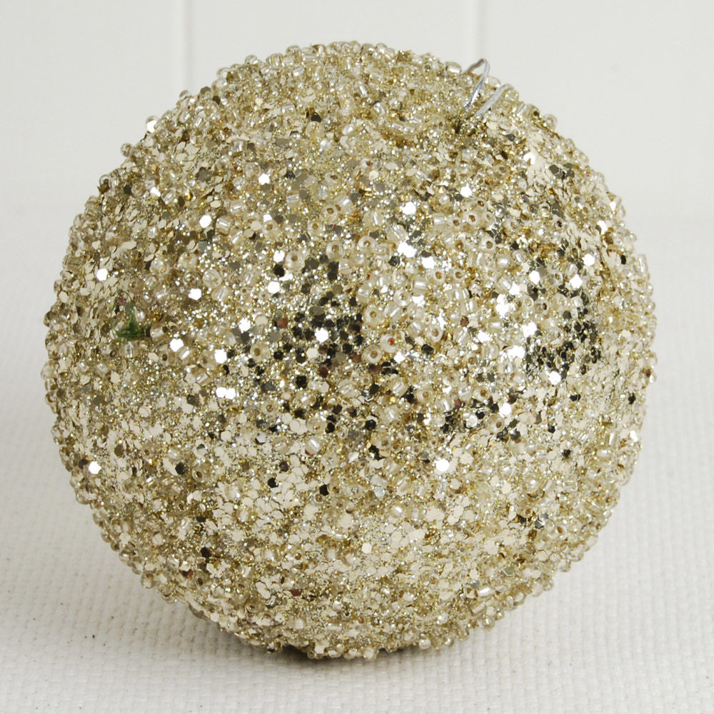 6" Jewel Ball Ornament, Champagne