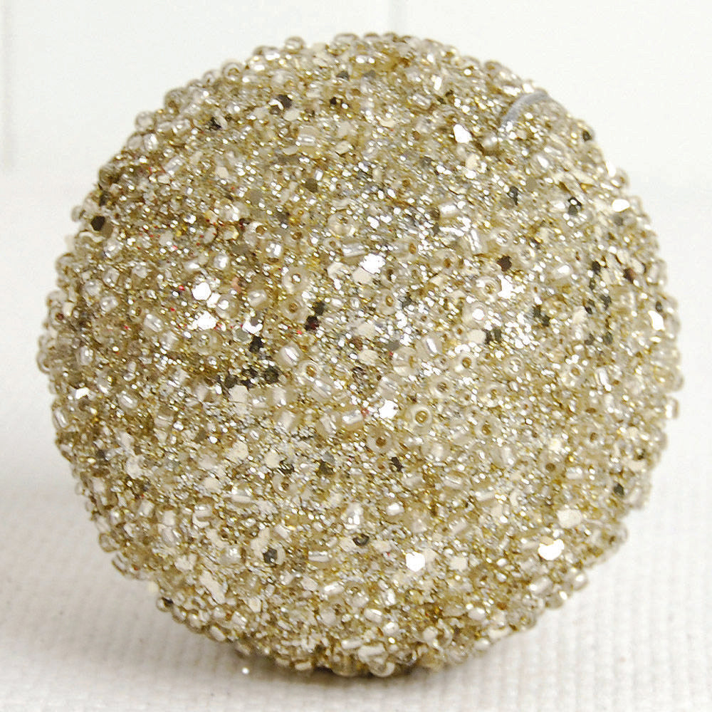 4" Jewel Ball Ornament, Champagne