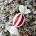 18.5" Acrylic Ball Candy Ornament - Red and White