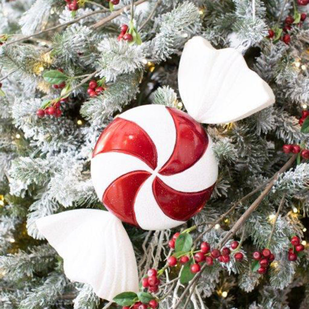 18.5" Acrylic Peppermint Candy Ornament - Red and White