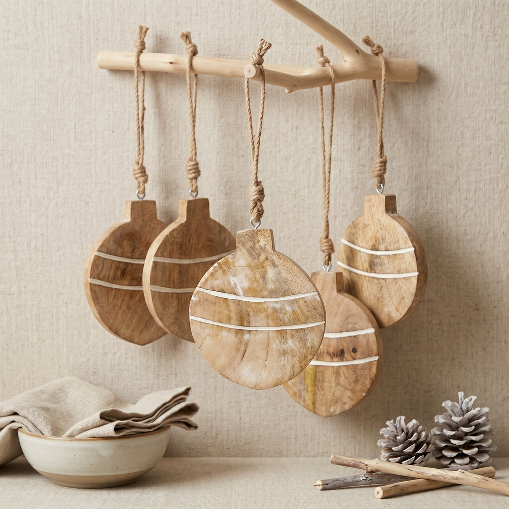 5" Mango Wood Ornament - Ball | Believe In Kindness Collection