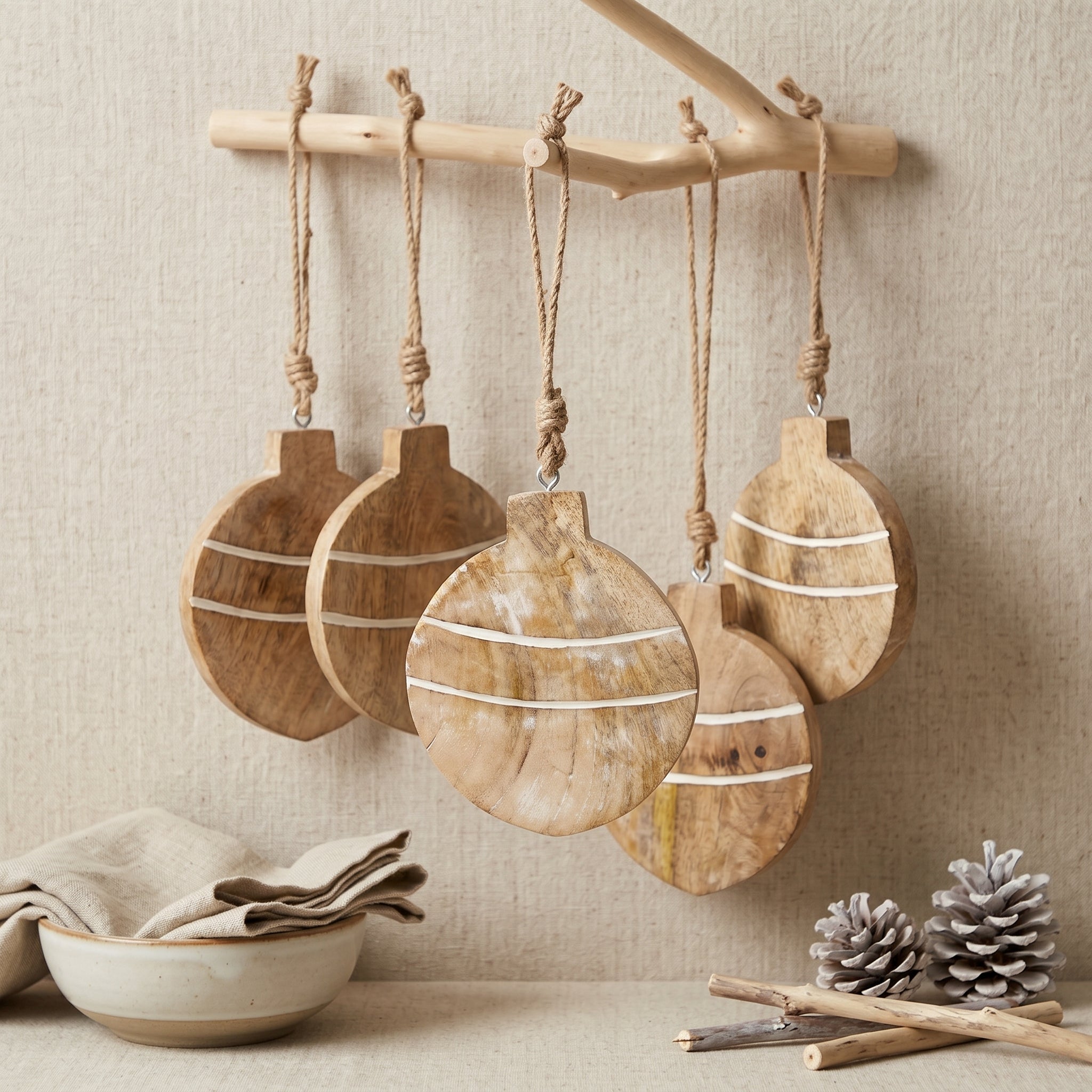 5" Mango Wood Ornament - Ball | Believe In Kindness Collection