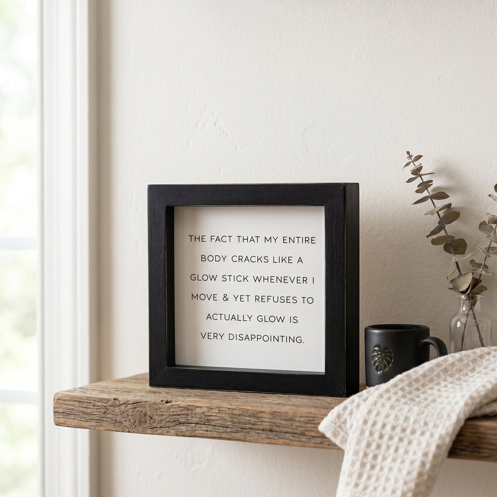 5" Wood Frame Sign - Glow Stick | White and Black