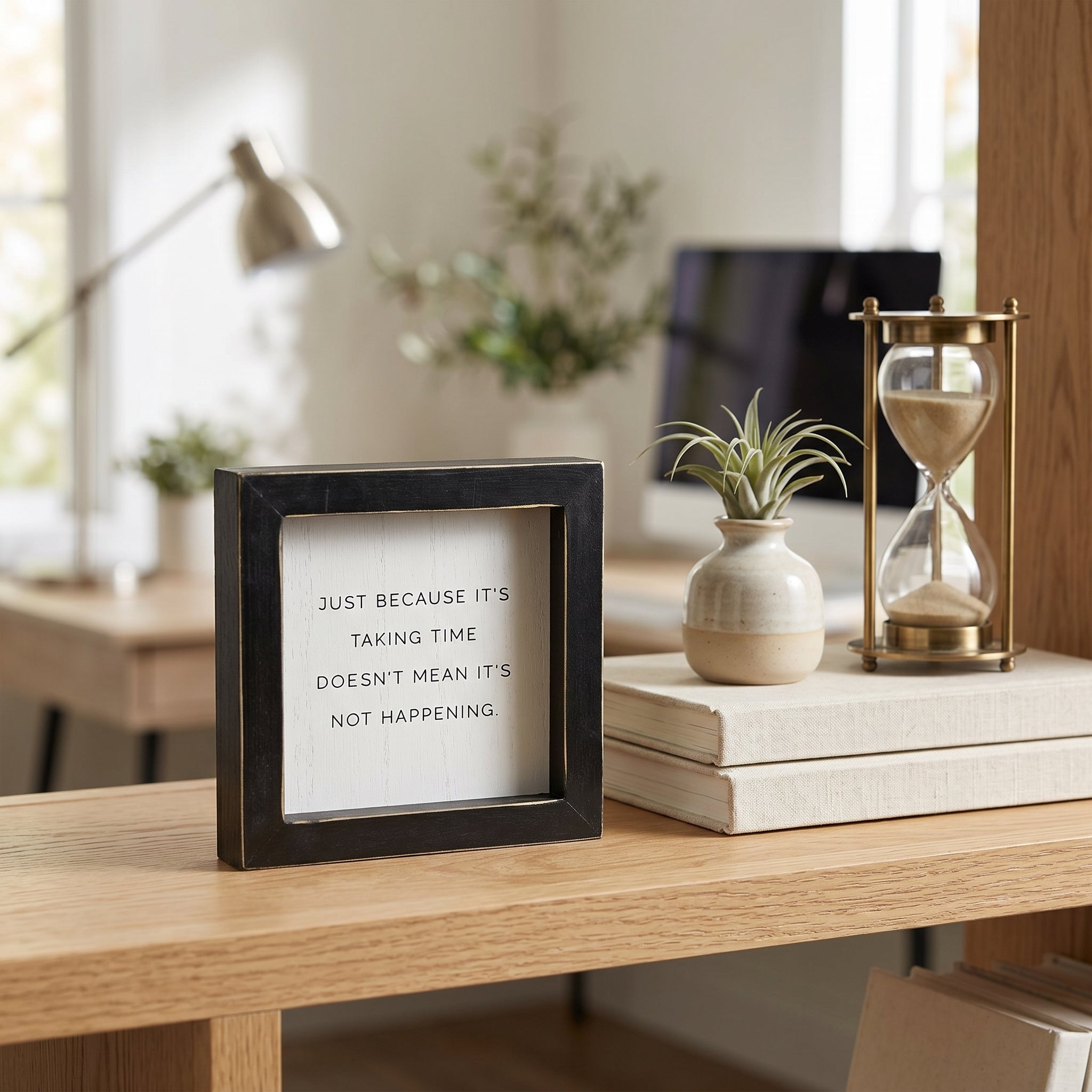 5" Wood Frame Sign - Taking Time | White and Black