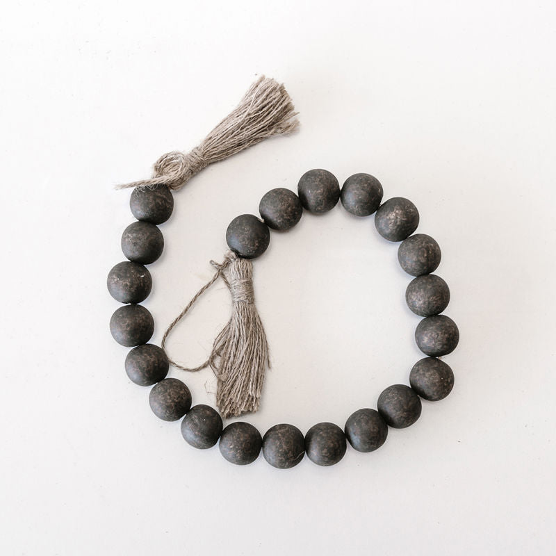24" X 1" Wood Bead Garland, Black/Brown
