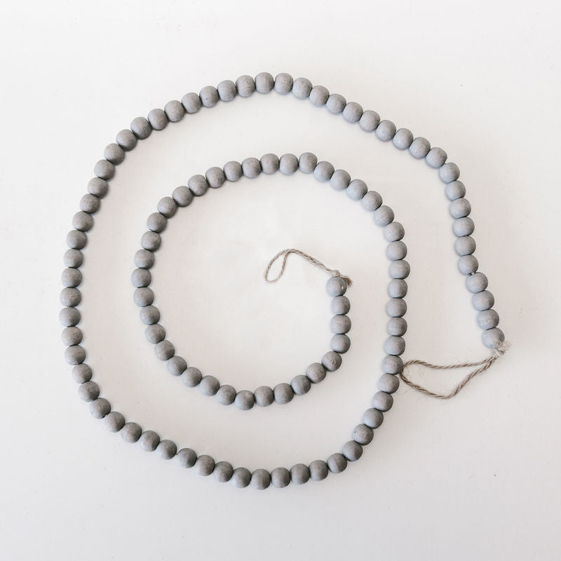 60" X .5" Wood Bead Garland, Gray