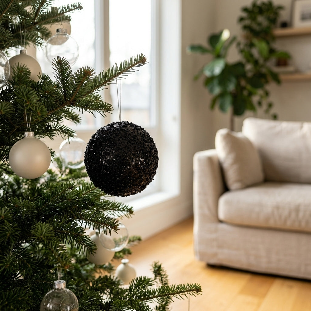 3" Jewel Ball Ornament - Black