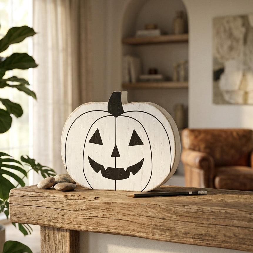 6" Chunky Wood Shape - Pumpkin