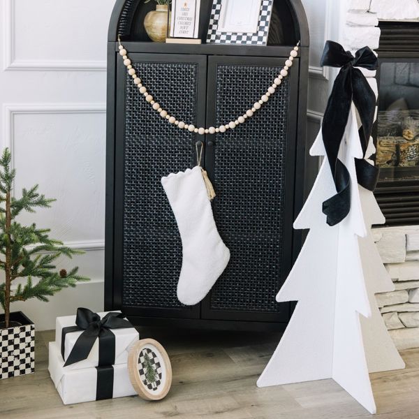 46" Wood Cutout Tree - Christmas | White