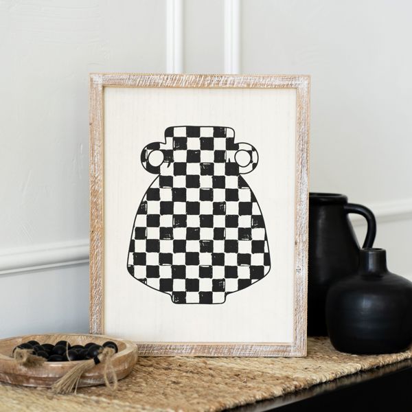 13" x 17" Reversible Wood Frame Sign - Tree/Vase | Multicolor