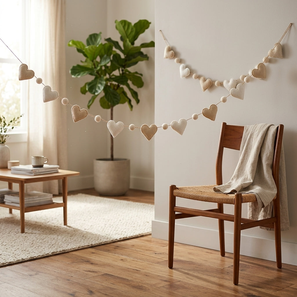 71" Felt Garland - Hearts